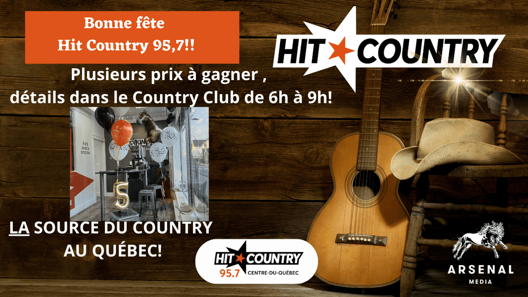 On souligne en grand le 5e anniversaire de Hit Country 95,7!
